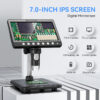7Inch IPS Digital 5MP 1200X Ultra-Precise Focusing Camera 1080P Video Microscope 8 LED Lights for Coin Circuit