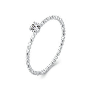 653f69835d6f46fd WOSTU Simple Round Moissanite Beads Ring Women Sterling Sier Diamond Cut Stackable Rings Girl Party Engagement Band Gift
