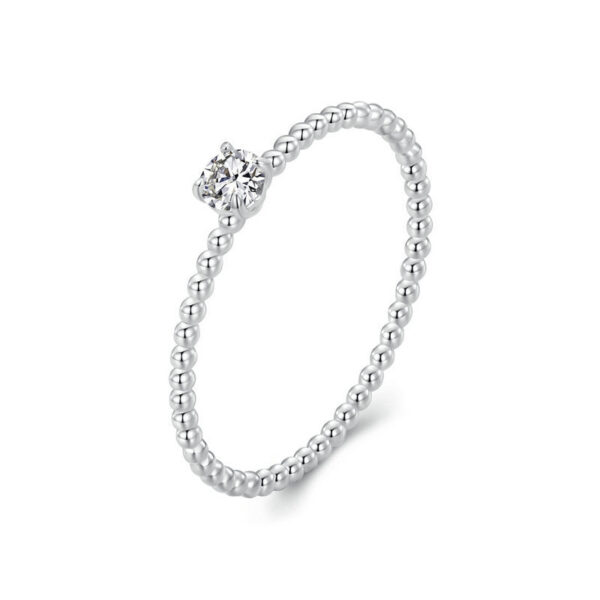653f69835d6f46fd WOSTU Simple Round Moissanite Beads Ring Women Sterling Sier Diamond Cut Stackable Rings Girl Party Engagement Band Gift