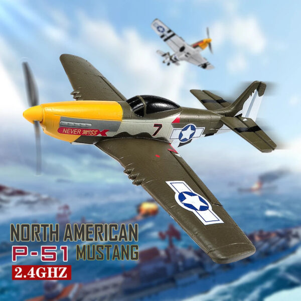 654336cb0ccf8377 RC Plane P51 Mustang 2.4G Radio EPP Foam 4CH 6 Axis 410MM Wingspan RC Fighter One Key Aerobatic RTF Aircraft Toys