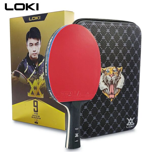 6546c1b8545da02a LOKI 9 Star Table Tennis Racket Professional 5+2 Carbon Ping Pong Paddle 6/7/8/9 Star Ultra Offensive with Sticky Rubbers