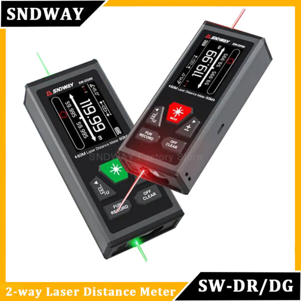 654a002364f8103c SNDWAY SW-DR/DG Series 2 Way Measure Rangefinder Red Green Laser Distance Meter 60M 100M Mini Digital Range Finder