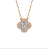 1.2ct Moissanite Clover Women Rose Gold Plated Iced Mosan Diamond Pendant Necklace Sterling Sier Pass Tester Gift