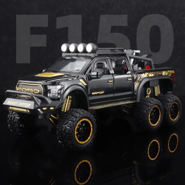 1:24 Pickup Trucks Boys F150 Raptor Diecast Metal Model Car with Sound Light for Kids Age 3 Year and up Blue