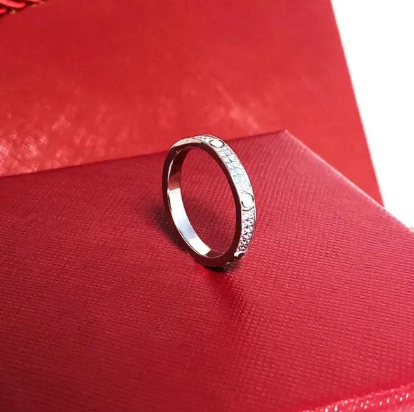 rings Starry ring nail designer womens Titanium steel rose gold sier plated with full diamond for Man wedding Engagement gift 4 5 6mm designers jewelry