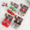 4Pcs/set Autumn Winter Pet Dog Socks Anti-Slip Knitted Small Dogs Shoes Thick Warm Paw Protector Cute Puppy Cat Indoor Wear Boot