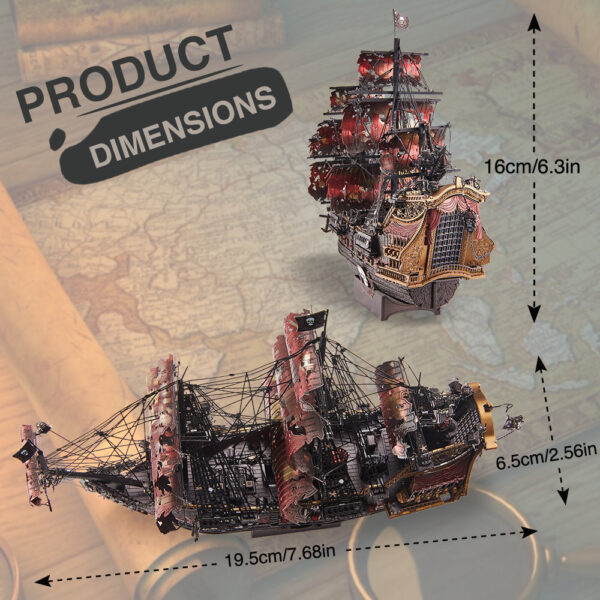 657173f82f92de54 Piececool Puzzles The Queen Anne's Revenge Pirate Ship Metal Model Building Blocks 3D Boat Jigsaw for Adult Birthday Gift
