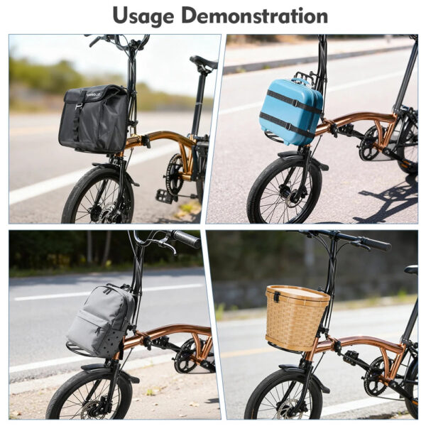 NEWBOLER Metal Front Rack for Brompton Bike Bag Front Lightweight Shelf Luggage Rack Bicycle Accessories