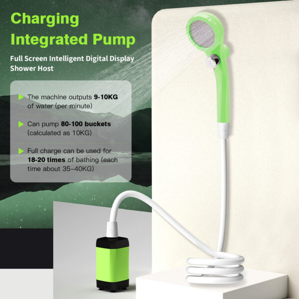 657fc3593c8d838a Camping Pump RV Outdoor Camp w/Full Screen Intelligent Digital Display Adjustable 6000mAh Shower Kit