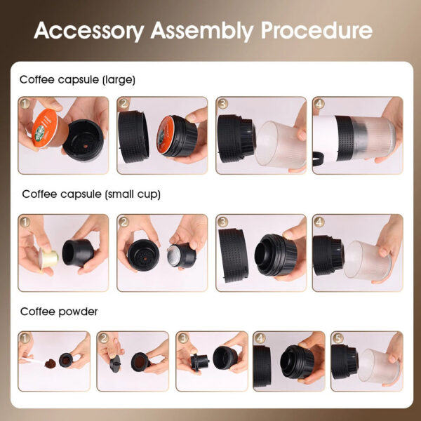 658ea99dff5749e5 3 in 1 Portable hine Wireless Electric Espresso for Capsule Powder Travel Camping Coffee Maker