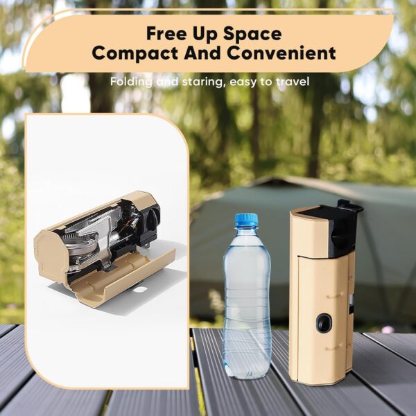 Jargrovs Camping Gaskocher,Portable Gas Camping Stove,Faltbarer Campingkocher mit Tragetasche,2,6 kW Windschutz Gaskocher, kompakter campingkocher gas für Camping,Wandern und Partys (Khaki)