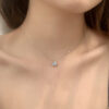 HOYON s Sterling Sier 2 Carat Moissanite Diamond Pendant Women's Fashion Minimalist Collar Necklace Jewelry Gift