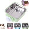 65a9603016cdc267 Crate Dog Cat Bowls, Removable Stainless Steel Hanging Pet Cage Bowls for Kennel, Water Food Feeder Bowls Cage Coop Cup for Cats, Dogs, Rabbits and Small Animals (Small, Pink)