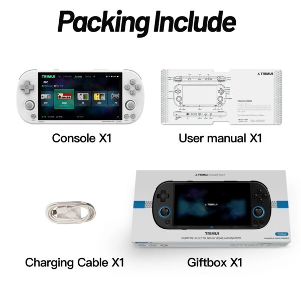 Trimui Smart Pro Handheld Console 4.96''IPS Screen Linux System Joystick RGB Lighting Smartpro Retro Video Game Player Gift