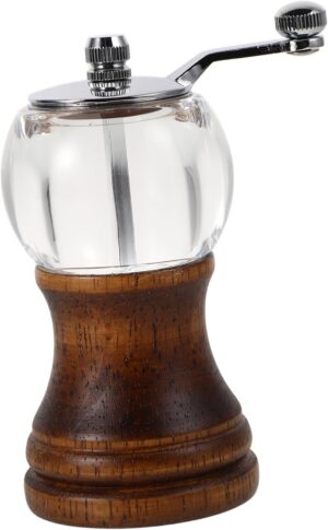 65ab5ee2e6234704 HANABASS Pfefferschleifer Kaffee Handmühle kleine Mühle Mini-Salzmühle Manuelle Gewürzmühle Kaffeebohnenmühle manuelle Kaffeemühle Handkornmühle Manuelle Pfeffermühle Mühle für Gewürze Holz