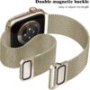Geoumy Metal Magnetic Bands Compatible for Apple Watch Band 41mm with Case, Stainless Steel Milanese Mesh Loop Replacement Strap Compatible with iWatch Series 8/7/6/5/4/3/2/1 SE Women Men,Brown Gold