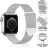 Sunnywoo Metal Stainless Steel Band Compatible with Apple Watch Bands 40mm 38mm 41mm 42mm 44mm 45mm 49mm,Silver Loop Adjustable Magnetic Strap for iWatch Series Ultra 8 7 6 5 4 3 2 1 SE for Women Men