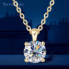 D Color 1ct Moissanite Pendant Necklace for Women Gold Plated Certified Original Sier Diamond Necklaces Fine Jewelry
