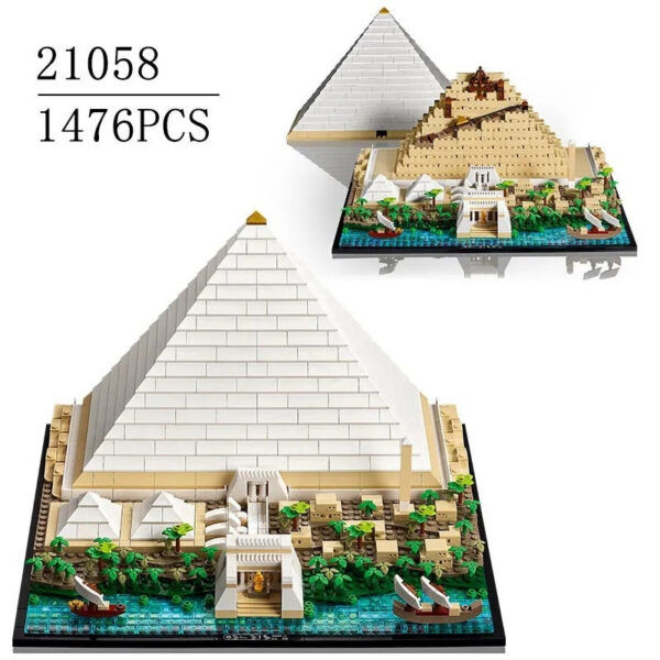 65daabdeea71c28d Hot Classic 21058 The Great Pyramid of Giza Model City Architecture Street View Building Blocks Set DIY Assembled Toys Gift