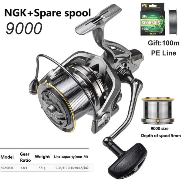 65daf89efec506fa LINNHUE Big Spinning Fishing Reel 8000-14000 9000 10000 12000 Max Drag 20KG Sea Reel Free Line Saltwater Freshwater Fish Pesca