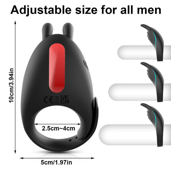 Adjustable Men Vibrating Ring Remote Control Ejaculation Delay Clitoris Stimulation Sex Toy for Couples