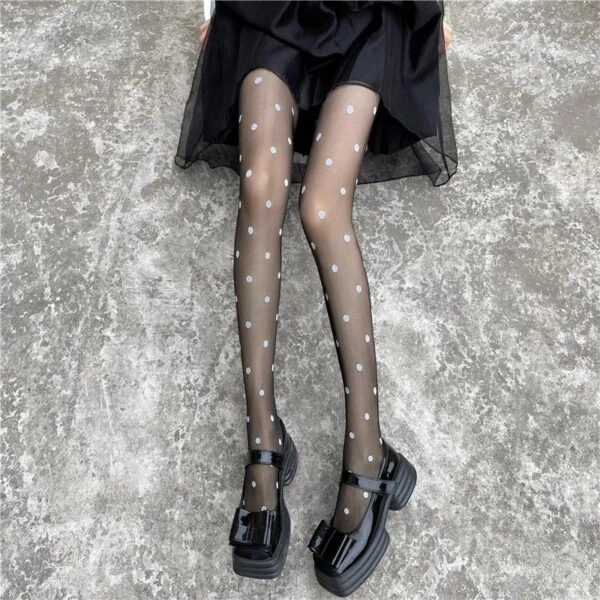 65ec72dcea14bf39 Women Socks Polka Stockings Women's Spring And Summer Thin Snagging Resistant Pantyhose Jk Sexy Black Silk Ultra-Thin Dots Stockin