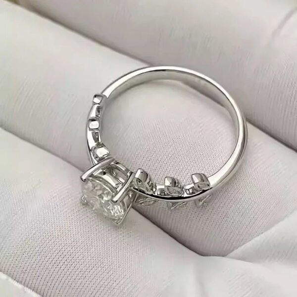 1carat Leaf Moissanite Diamond Engagement Rings for Women Sterling Sier Plated White Gold Wedding Band Promise Ring