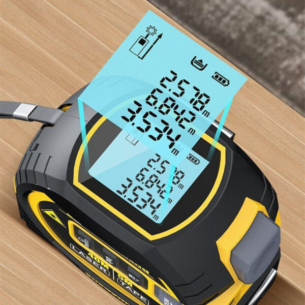66018a811279ac38 3 In 1 Measure Tape LCD Digital Rangefinder Infrared Ruler 40m/60m Laser Distance Meter Tool Magnetic Hook Metric Imperial
