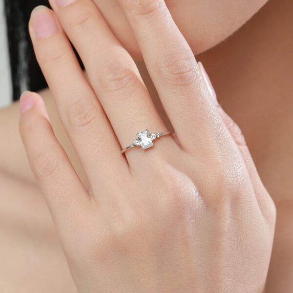 Modian Rectangle Dazzling Ring Solid 925 Sterling Silver Clear Cubic Zirconia Finger Rings For Women Wedding Fine Jewelry Anel