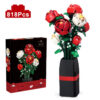 661dd341724c29b0 Creative Red Rose Vase Plants Model Building Blocks Moc Romantic Classic Flowers Bouquet Potted Bricks Toys Valentine's Day Gift