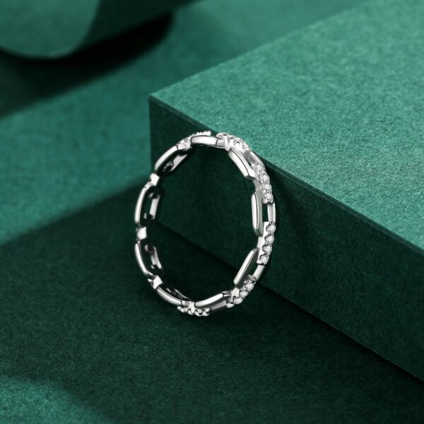 Modian Fashion Geometric Clear CZ Ring Real 925 Sterling Silver Exquisite Stackable Finger Rings For Women Statement Jewelry