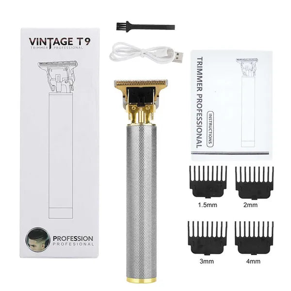 Men Electric Trimmers Set USB Rechargeable Hair Clipper Retro Double Cutter Head Shaver Beard Razor Haircut hine X0625