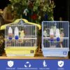 Birds Water Dispenser for Cage, Parakeet Feeder and Drinker Set, Plastic Seed & Water Dispenser, Automatic Bird Cage Water Feeder for Parrot Canaries Finches Budgie, 12 Days Capacity（4.05oz）