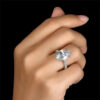 66606d9e6d17749c Women Vintage Oval Cubic Zirconia Ring, Lab‑Created Zircon Promise Engagement Wedding Band