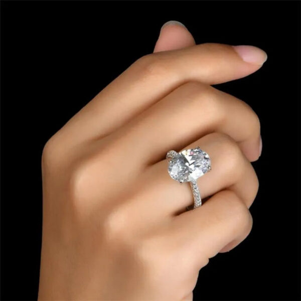 66606d9e6d17749c Women Vintage Oval Cubic Zirconia Ring, Lab‑Created Zircon Promise Engagement Wedding Band