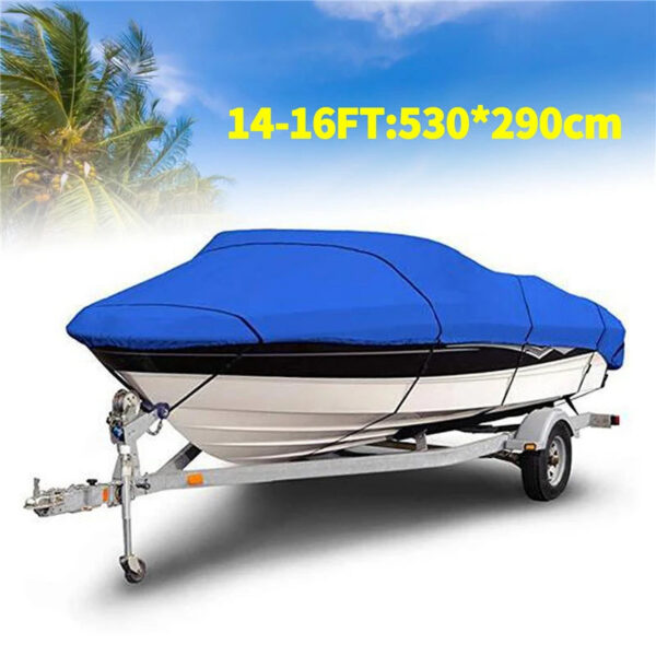 66820c49f3388d8e Heavy Duty Fishing Ski Boat Cover for 11-13' 14-16' 17-19' 20-22' V-Hull Waterproof Sunproof UV Protector Boat Mooring Cover