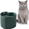6686282b6635a79f Cat Food Water Bowl Set - Raised Ceramic Cat Feeding Bowls with Non Slip Mat - Elevated Cat Dish Anti Vomiting - Whisker Friendly Wide Cat Bowl - Microwave and Dishwasher Safe - White & Pink (2pcs)