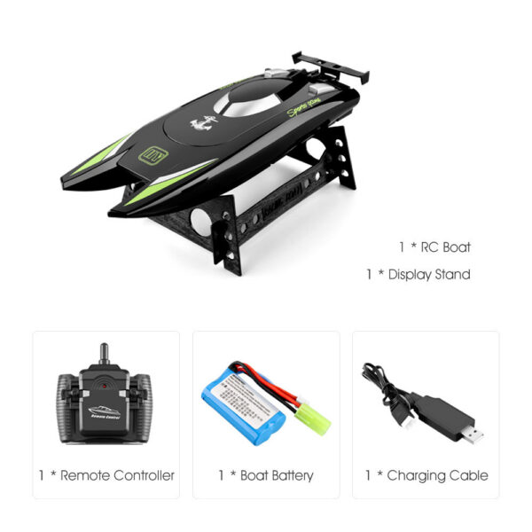 2.4G Radio Rc 30Km/h Racing Boat High Speed Speedboat 20Mins Battery 2 Ch Dual Motor Waterproof Remote Control Ship Toy Boy