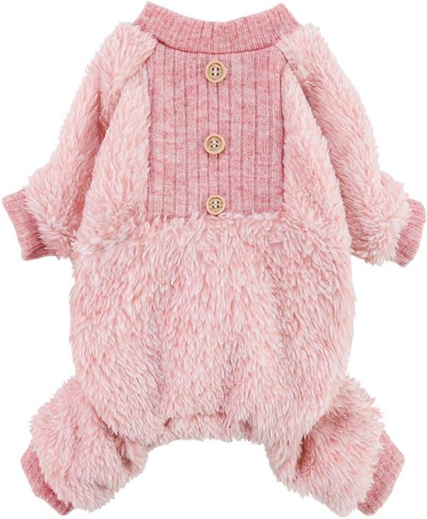 66985bc1bfa6f73b Fuzzy Dog Pajamas, Winter Dog Clothes for Small Dogs Girl, Pet Onesie with Feet, Cat Outfit, Heather Grey, XS