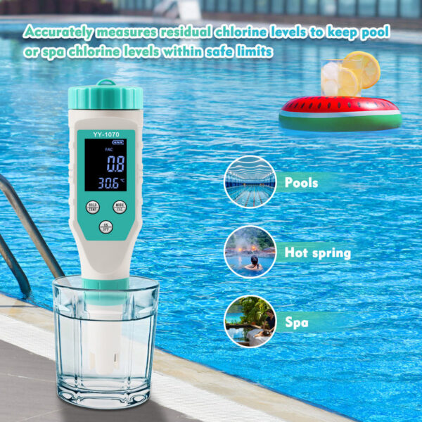 669b19eae5c25413 7 in 1 PH/Free Chlorine/ORP/EC/TDS/Salt/Temp pH Meter Swimming Pool Saity Tester IP67 Waterproof for Aquarium Aquaculture Spa