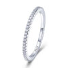 BAMOER Sterling Sier CZ Simulated Diamond Stackable Ring Platinum Plated Eternity Bands for Women