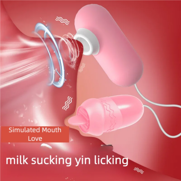 66a29b01677640b8 Electric female masturbation clitoral stimulation vibration double jump egg with tongue licking function G-spot orgasmic sex toy