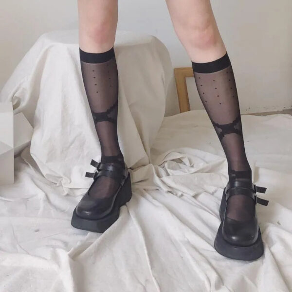 66a7051fe52f4272 Socks & Hosiery Women's Stockings Sexy Knee High Nylon Lady Girls Thigh Tights Pantyhose Lace Fishnet Spring Autumn Winter
