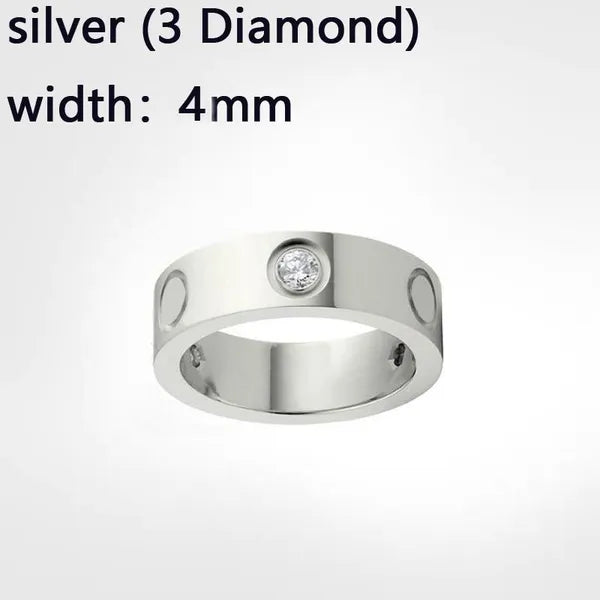 66a7cfb23e06b010 Classics Love Ring designer women 4mm 5mm 6mm ring Gold Plated With diamonds Designer for lovers Wedding rings Anniversary Jewelry gift with box