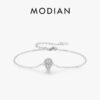 66af7cf823a62de4 MODIAN 925 Sterling Silver Water Drop Clear CZ Bracelet Pear Cut Link Chain Platinum Plated Bracelet For Women Wedding Jewelry