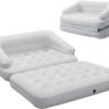 DIMAR GARDEN Inflatable Couch Flocked Blow Up Couch Mattress,Outdoor Air Sofa Bed for Camping,Full Size