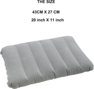 66b3774672d3f34b 2 Pack Ultralight Inflatable Camping Pillow Squared Flocked Fabric Air Pillow for Hiking,Traveling,Napping,Desk Rest,Beach Neck Lumbar Support