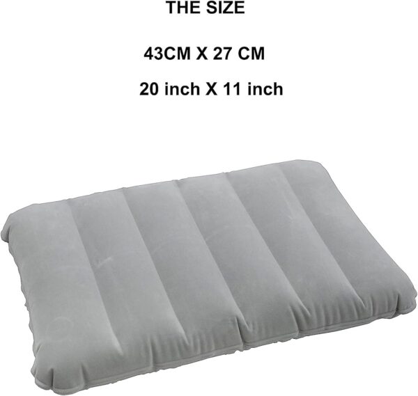 2 Pack Ultralight Inflatable Camping Pillow Squared Flocked Fabric Air Pillow for Hiking,Traveling,Napping,Desk Rest,Beach Neck Lumbar Support