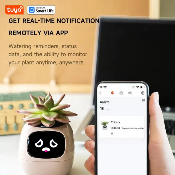 Tuya Ivy Smart Planter,Endless Over 49 Rich Expressions,7 smart sensors,AI Chips Make Raising Plants Easy and Fun
