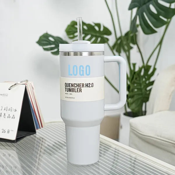 1pc New Quencher H2.0 40oz Stainless Steel Tumblers Cups With Silicone Handle Lid and Straw 2nd Generation Car Mugs Vacuum Insulated Water Bottles with G8821